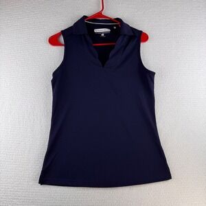 Pebble Beach Polo Womens M Navy Dry Luxe Performance Sleeveless Golf Top